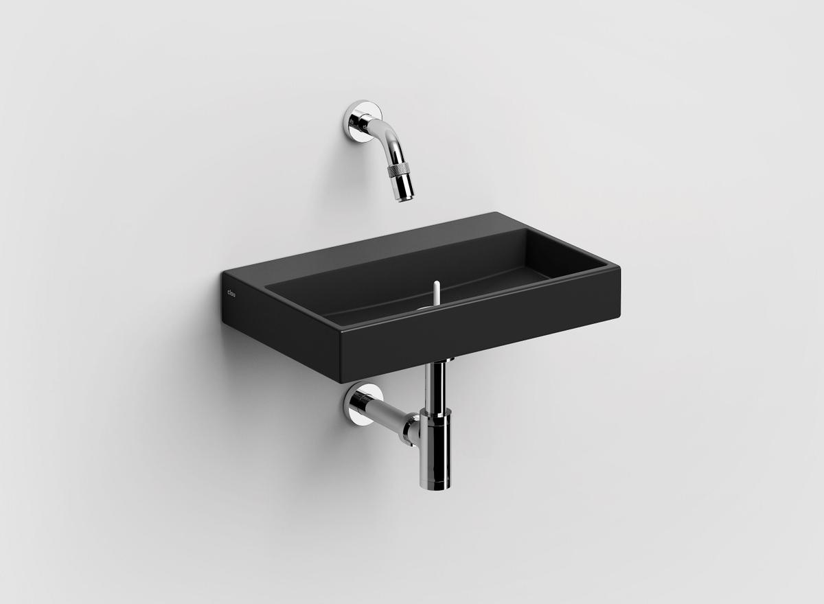 Mini Wash Me fontein 38cm, zonder kraangat, mat zwart keramiek